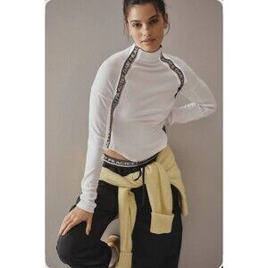 Anthropologie Daily Practice Racer Stripe Long Sleeve Top Tee Womens XL Rib Knit